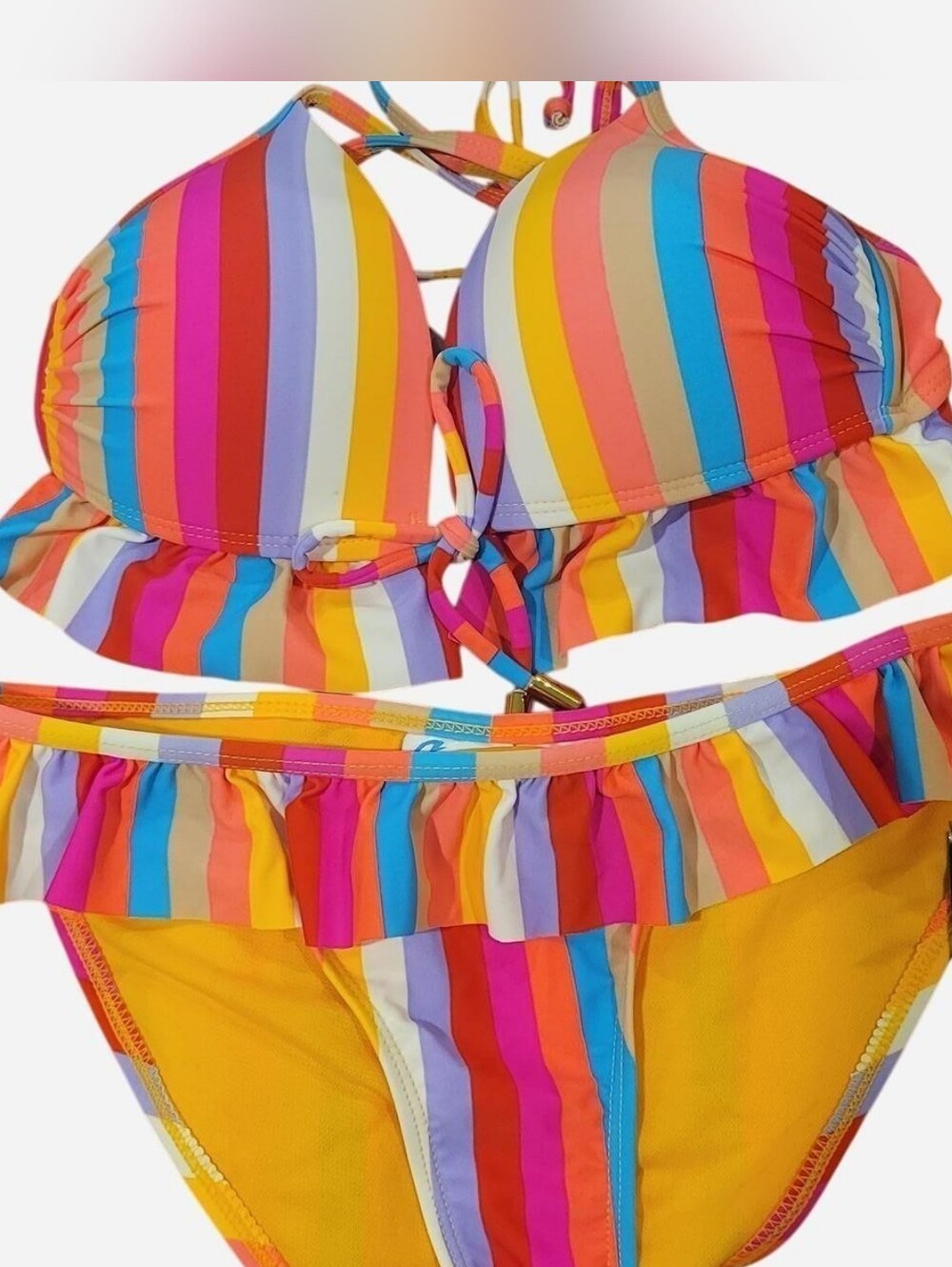Women’s Multicolor Stripe Bikini Set -